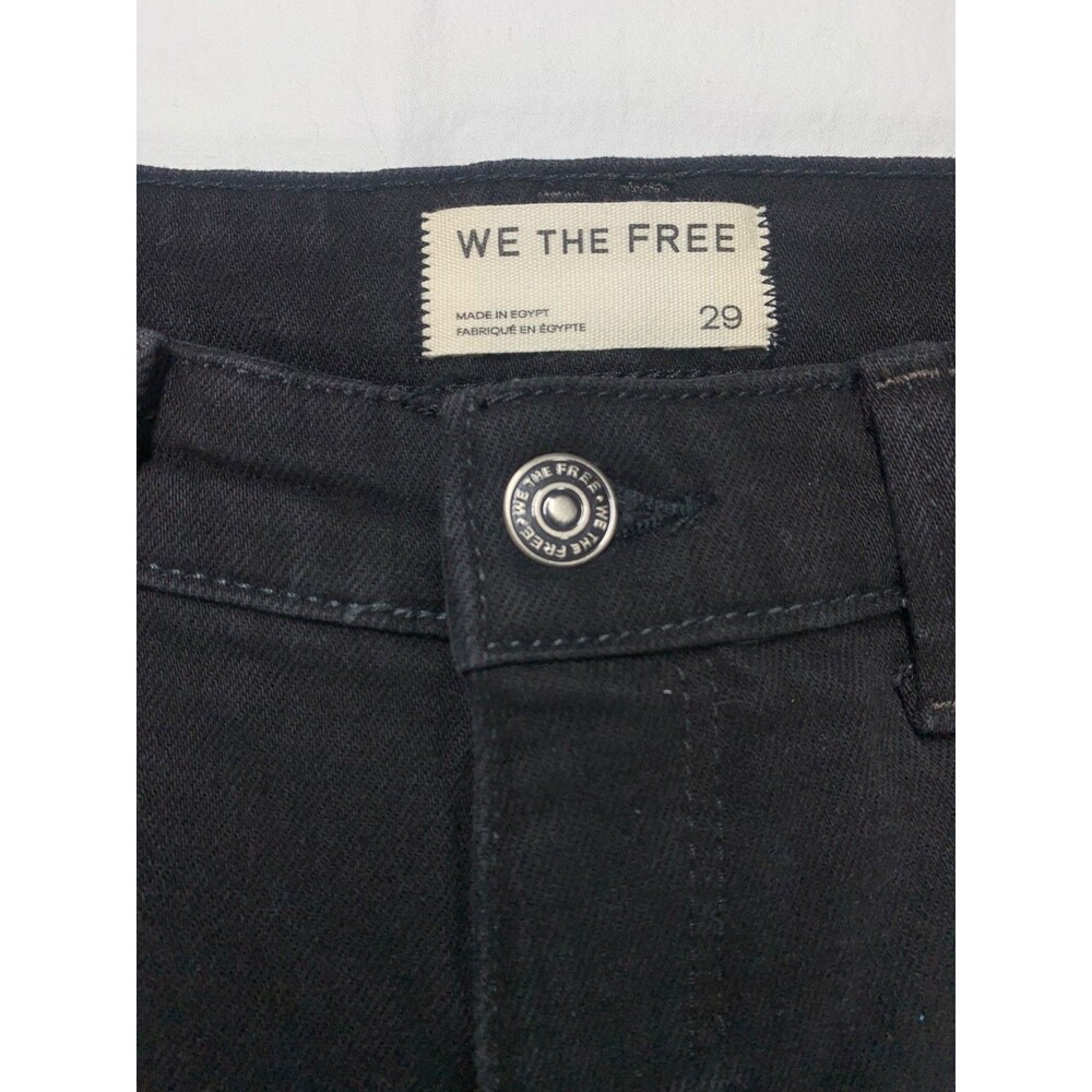 Free People We The Free Oracle Jeans 27 Black Low Rise Slim Straight Denim NWT - Picture 2 of 9